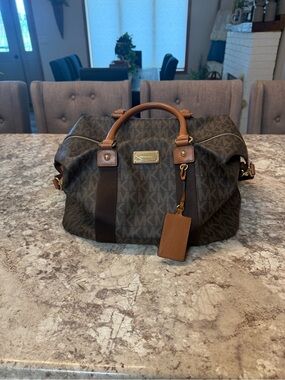 Michael Kors Brown MK Monogram Travel Duffel